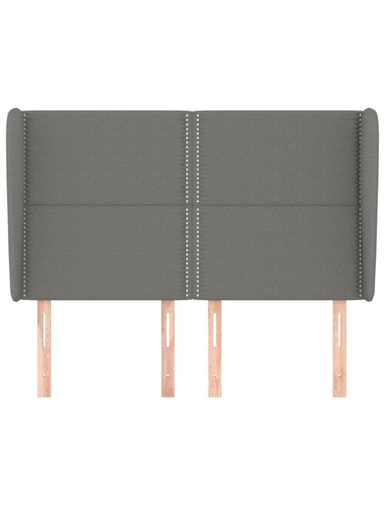 Čelo postele typu ušák tmavě šedé 147x23x118/128 cm textil