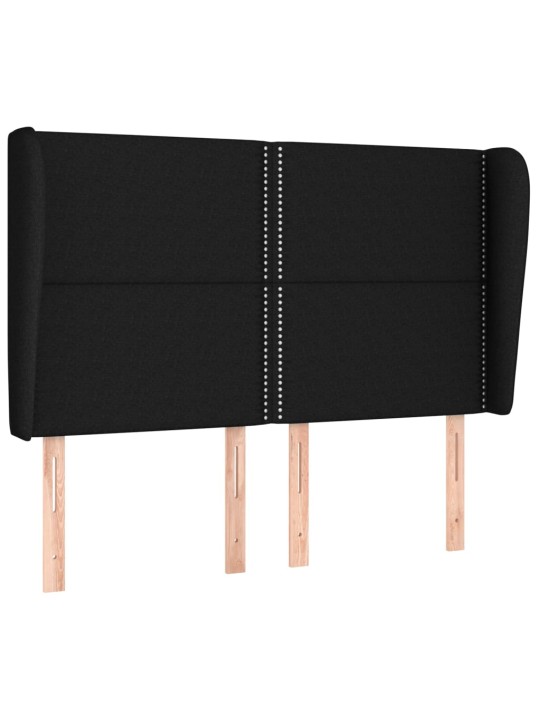 Čelo postele typu ušák černé 147x23x118/128 cm textil