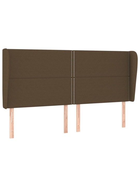 Čelo postele typu ušák tmavě hnědé 163x23x118/128 cm textil