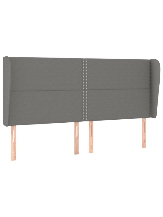 Čelo postele typu ušák tmavě šedé 183x23x118/128 cm textil