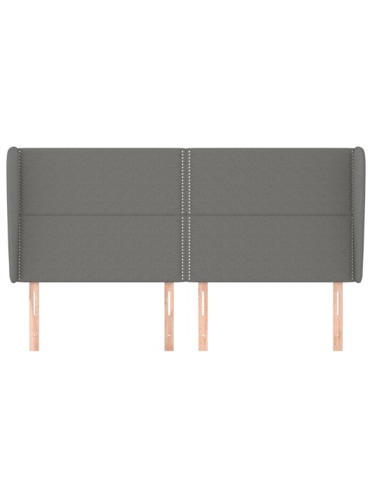 Čelo postele typu ušák tmavě šedé 183x23x118/128 cm textil