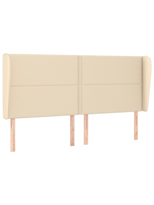 Čelo postele typu ušák krémové 183x23x118/128 cm textil