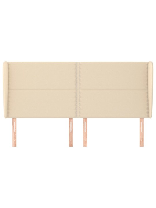 Čelo postele typu ušák krémové 183x23x118/128 cm textil