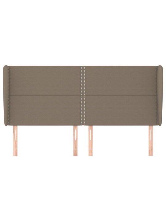 Čelo postele typu ušák taupe 203x23x118/128 cm textil