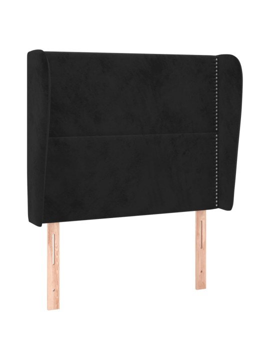 Čelo postele typu ušák černé 93x23x118/128 cm samet
