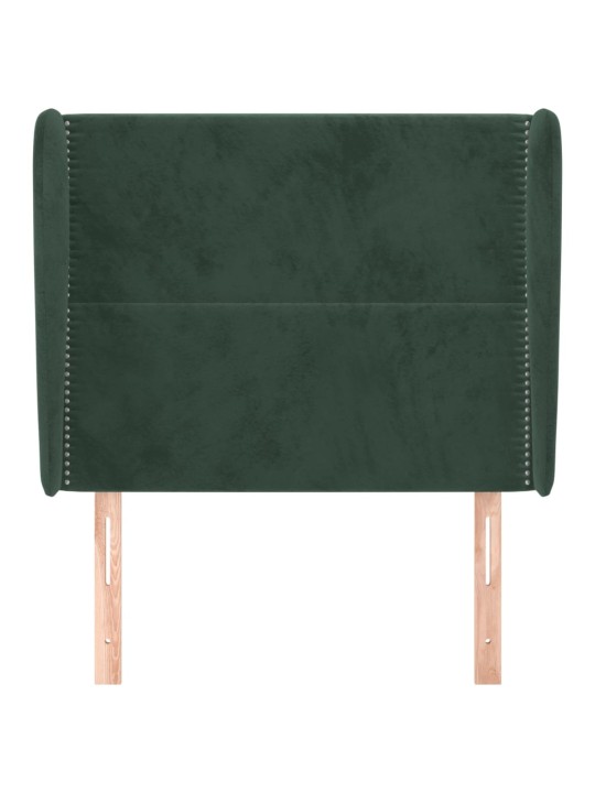 Čelo postele typu ušák tmavě zelená 93x23x118/128 cm samet