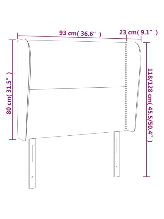 Čelo postele typu ušák tmavě zelená 93x23x118/128 cm samet