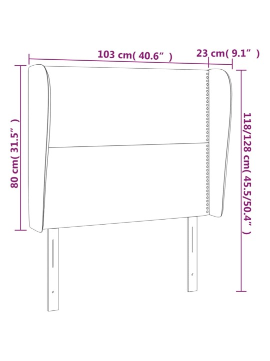 Čelo postele typu ušák tmavě zelená 103x23x118/128 cm samet