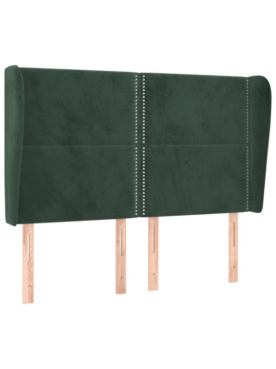 Čelo postele typu ušák tmavě šedé 147x23x118/128 cm samet