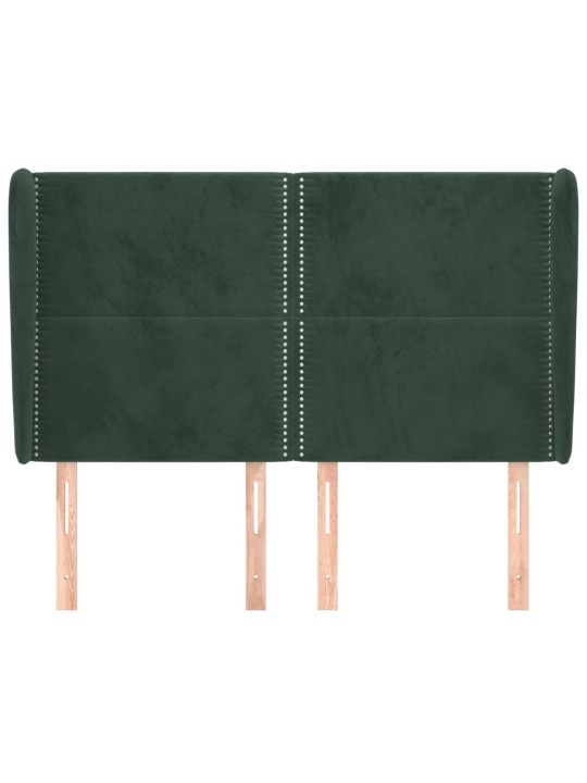Čelo postele typu ušák tmavě šedé 147x23x118/128 cm samet