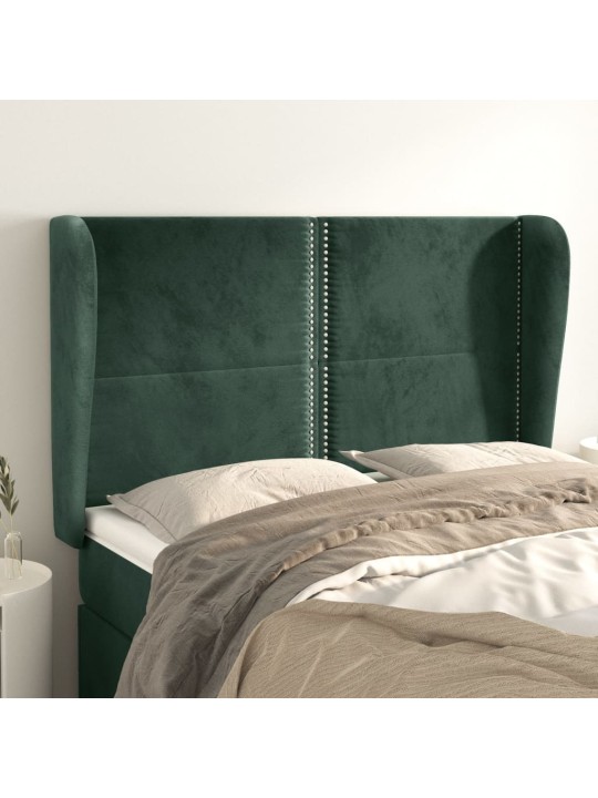 Čelo postele typu ušák tmavě šedé 147x23x118/128 cm samet