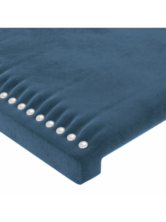 Čelo postele typu ušák tmavě modrá 147x23x118/128 cm samet