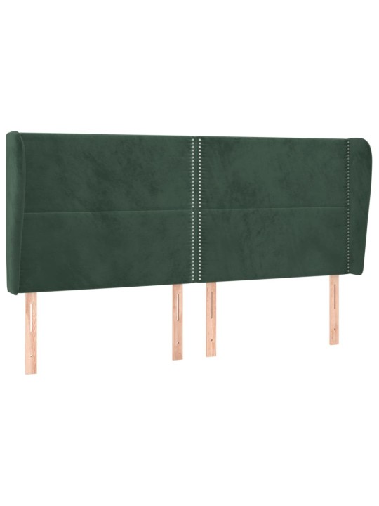 Čelo postele typu ušák tmavě zelená 183x23x118/128 cm samet