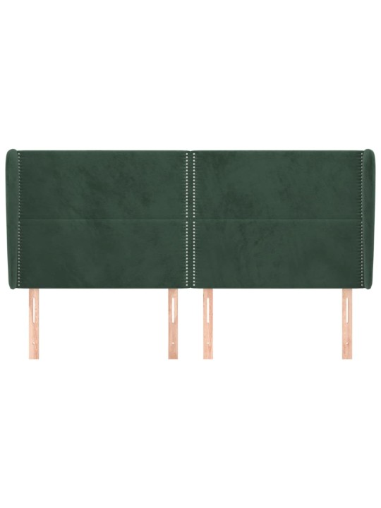 Čelo postele typu ušák tmavě zelená 183x23x118/128 cm samet