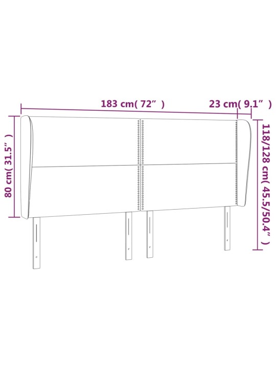 Čelo postele typu ušák tmavě zelená 183x23x118/128 cm samet