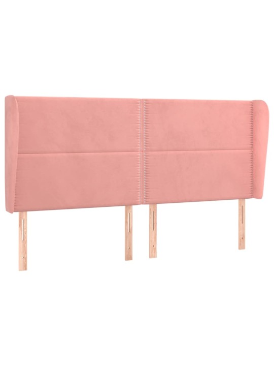Čelo postele typu ušák růžová 183x23x118/128 cm samet