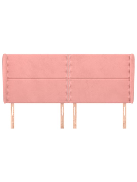 Čelo postele typu ušák růžová 183x23x118/128 cm samet