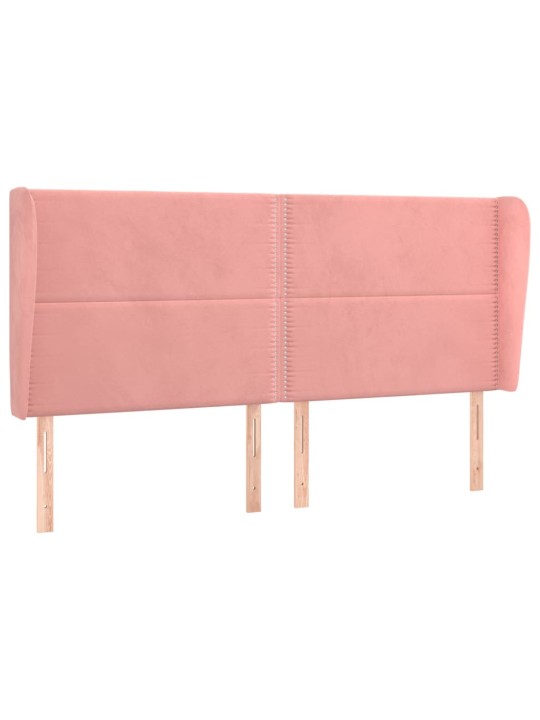 Čelo postele typu ušák růžová 203x23x118/128 cm samet