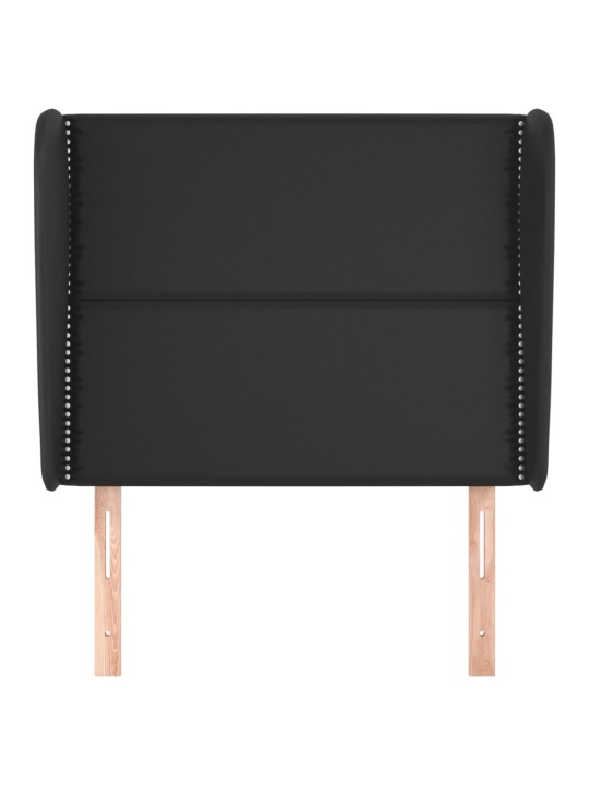 Čelo postele typu ušák černé 83 x 23 x 118/128 cm umělá kůže