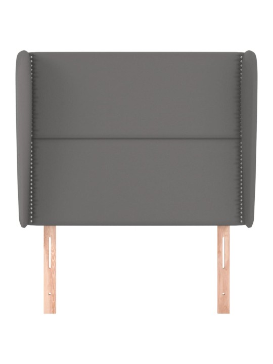 Čelo postele typu ušák šedá 93x23x118/128 cm umělá kůže