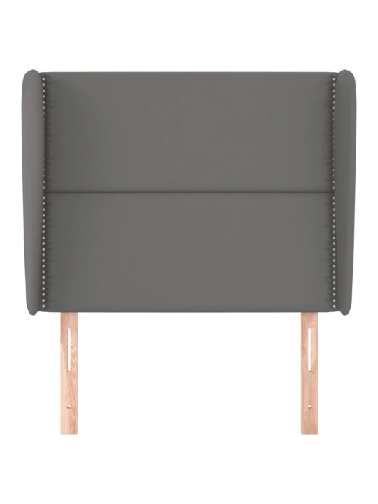 Čelo postele typu ušák šedá 93x23x118/128 cm umělá kůže