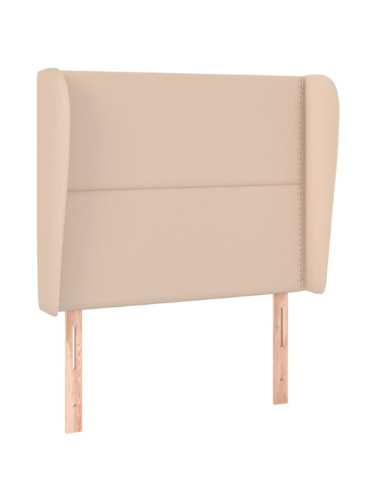 Čelo postele typu ušák cappuccino 93x23x118/128 cm umělá kůže