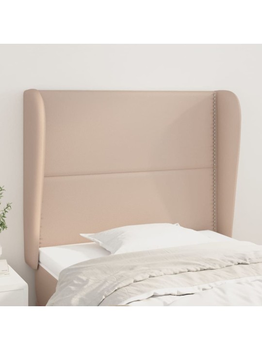 Čelo postele typu ušák cappuccino 93x23x118/128 cm umělá kůže