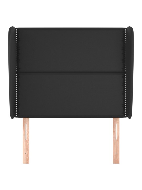 Čelo postele typu ušák černé 103x23x118/128 cm umělá kůže
