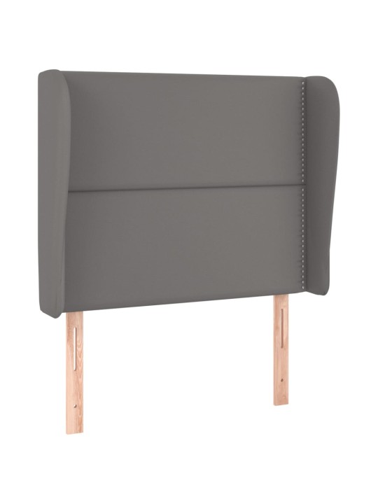 Čelo postele typu ušák tmavě šedé 103x23x118/128 cm umělá kůže