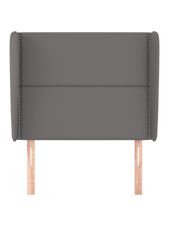 Čelo postele typu ušák tmavě šedé 103x23x118/128 cm umělá kůže