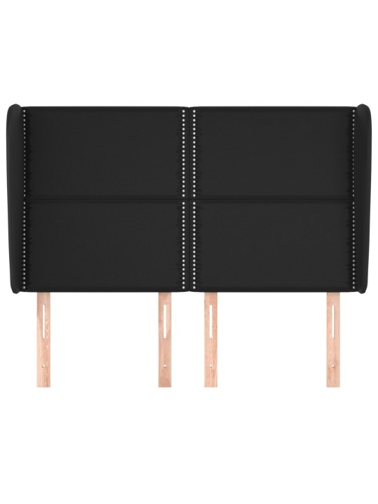 Čelo postele typu ušák černé 147x23x118/128 cm umělá kůže