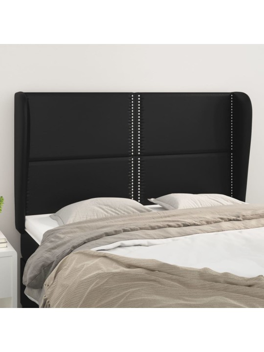 Čelo postele typu ušák černé 147x23x118/128 cm umělá kůže