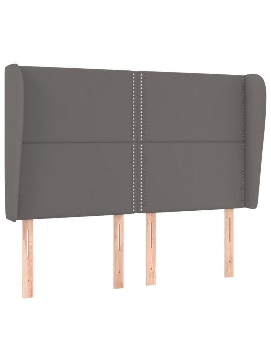 Čelo postele typu ušák tmavě šedé 147x23x118/128 cm umělá kůže
