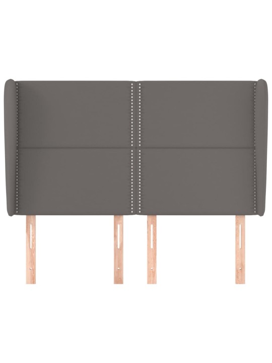 Čelo postele typu ušák tmavě šedé 147x23x118/128 cm umělá kůže