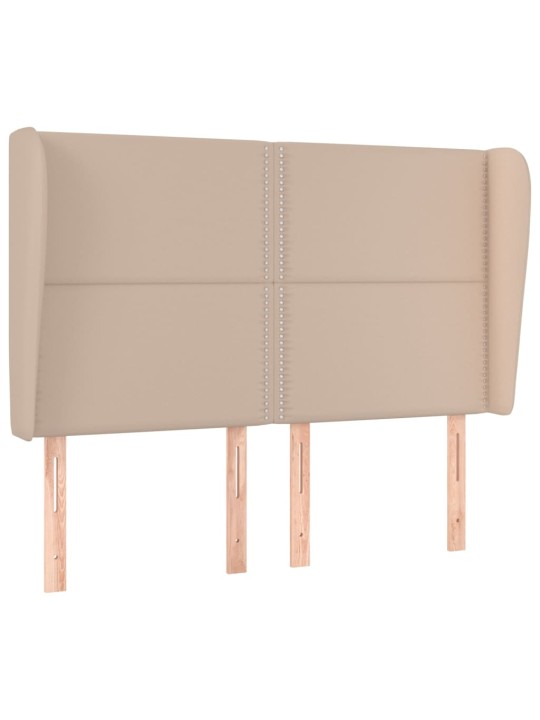Čelo postele typu ušák cappuccino 147x23x118/128 cm umělá kůže