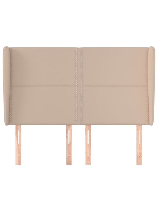 Čelo postele typu ušák cappuccino 147x23x118/128 cm umělá kůže
