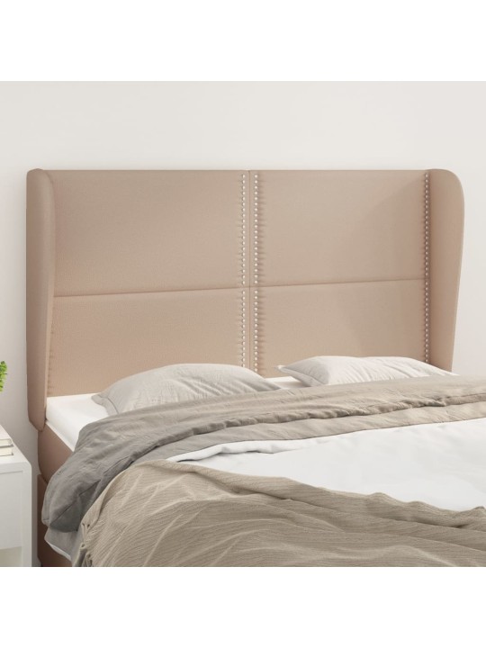 Čelo postele typu ušák cappuccino 147x23x118/128 cm umělá kůže