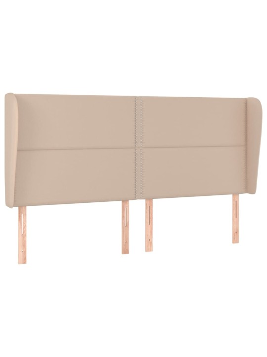 Čelo postele typu ušák cappuccino 183x23x118/128 cm umělá kůže