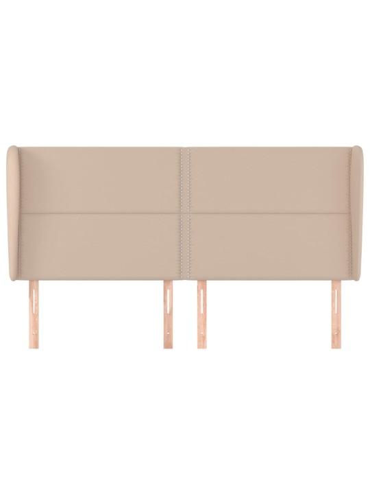 Čelo postele typu ušák cappuccino 183x23x118/128 cm umělá kůže