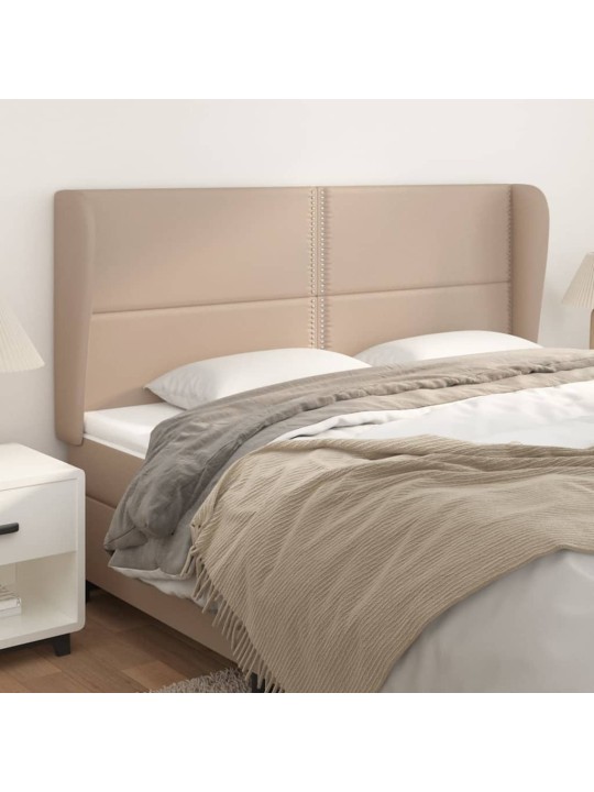 Čelo postele typu ušák cappuccino 183x23x118/128 cm umělá kůže