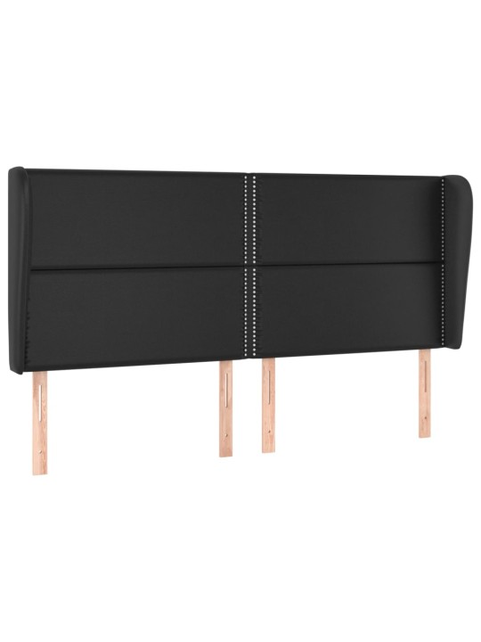 Čelo postele typu ušák černé 203x23x118/128 cm umělá kůže