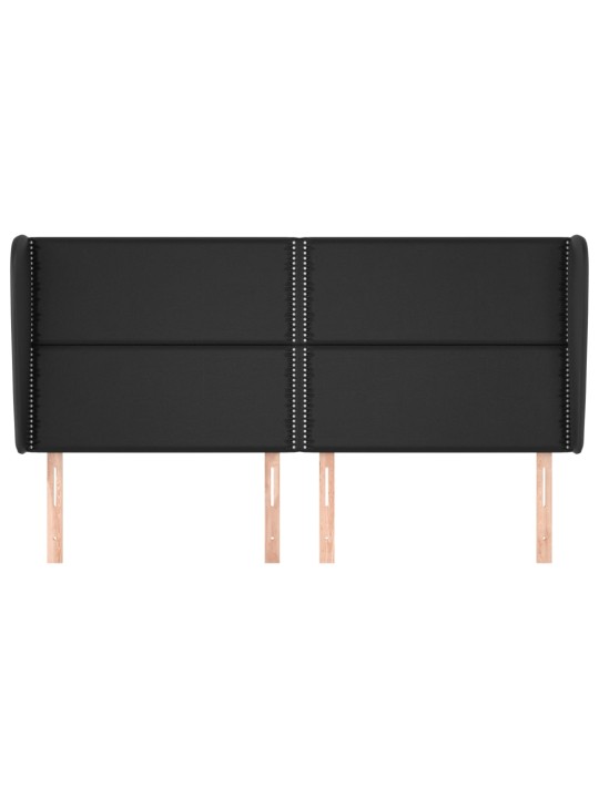 Čelo postele typu ušák černé 203x23x118/128 cm umělá kůže