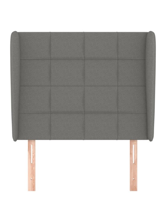Čelo postele typu ušák tmavě šedé 83 x 23 x 118/128 cm textil