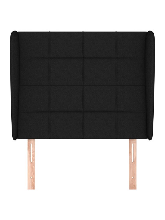 Čelo postele typu ušák černé 83 x 23 x 118/128 cm textil