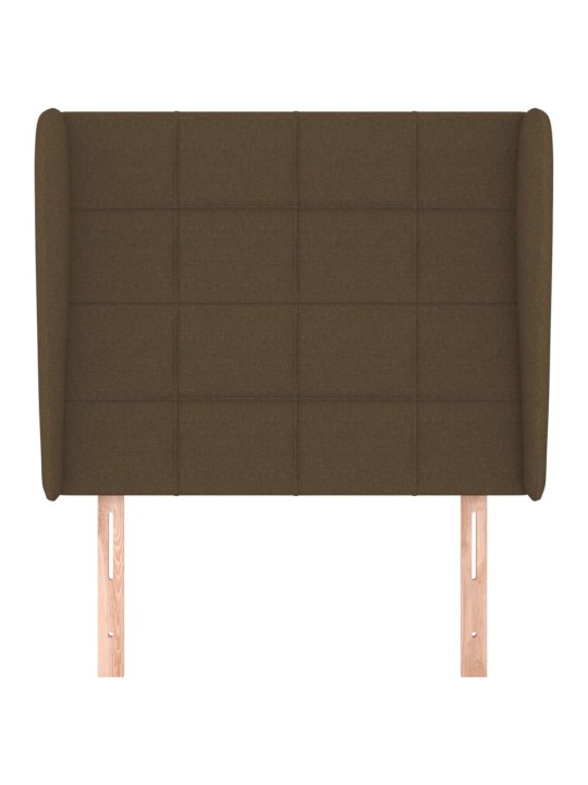 Čelo postele typu ušák tmavě hnědé 83 x 23 x 118/128 cm textil