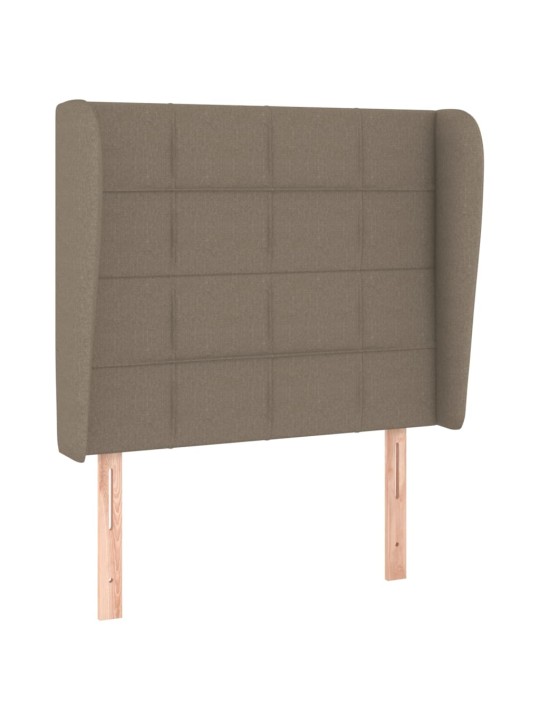 Čelo postele typu ušák taupe 83 x 23 x 118/128 cm textil