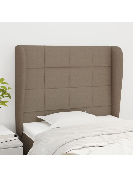 Čelo postele typu ušák taupe 83 x 23 x 118/128 cm textil
