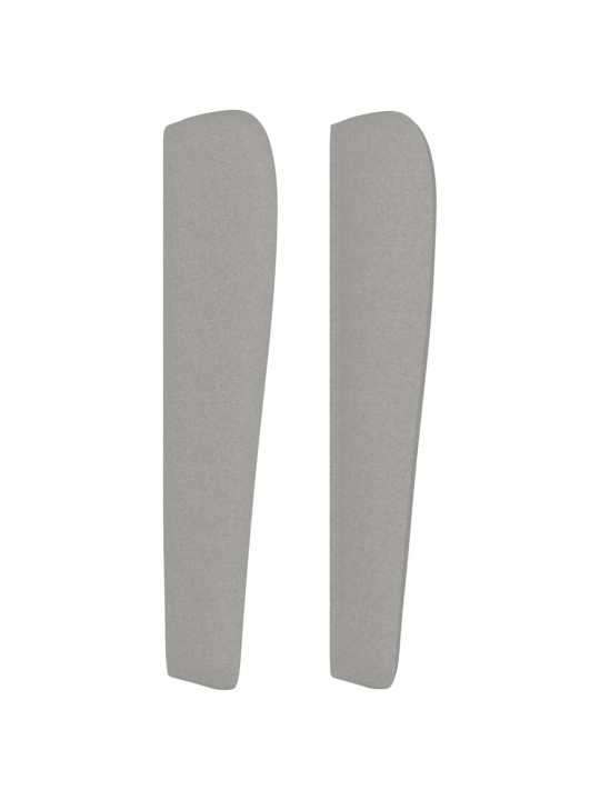 Čelo postele typu ušák světle šedé 93 x 23 x 118/128 cm textil