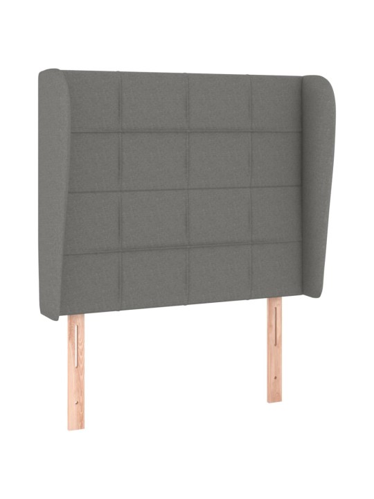 Čelo postele typu ušák tmavě šedé 93x23x118/128 cm textil