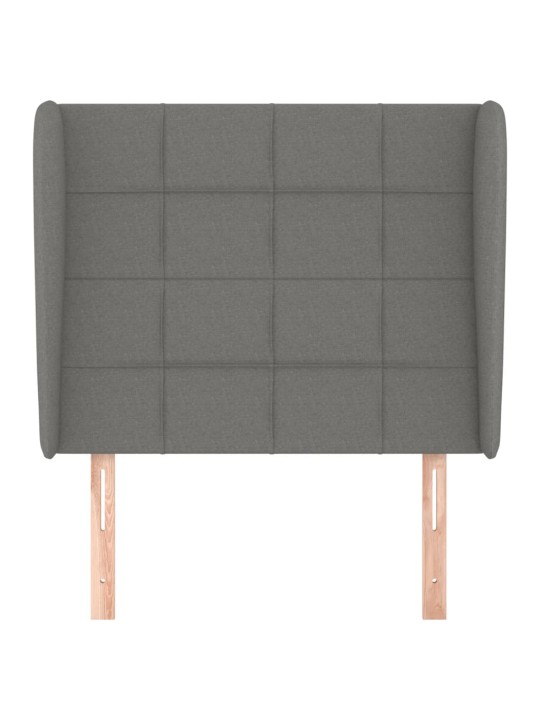 Čelo postele typu ušák tmavě šedé 93x23x118/128 cm textil